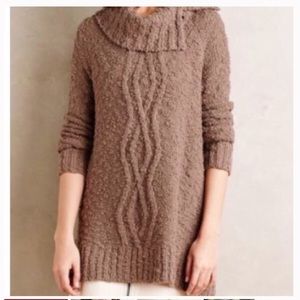 Anthropologie Moth cableknit cowl neck sweater